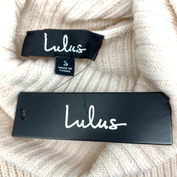 Lulus Turtleneck Sweater Womens Size Small Two Tone Colorblock Blush NEW - Picture 3 of 6